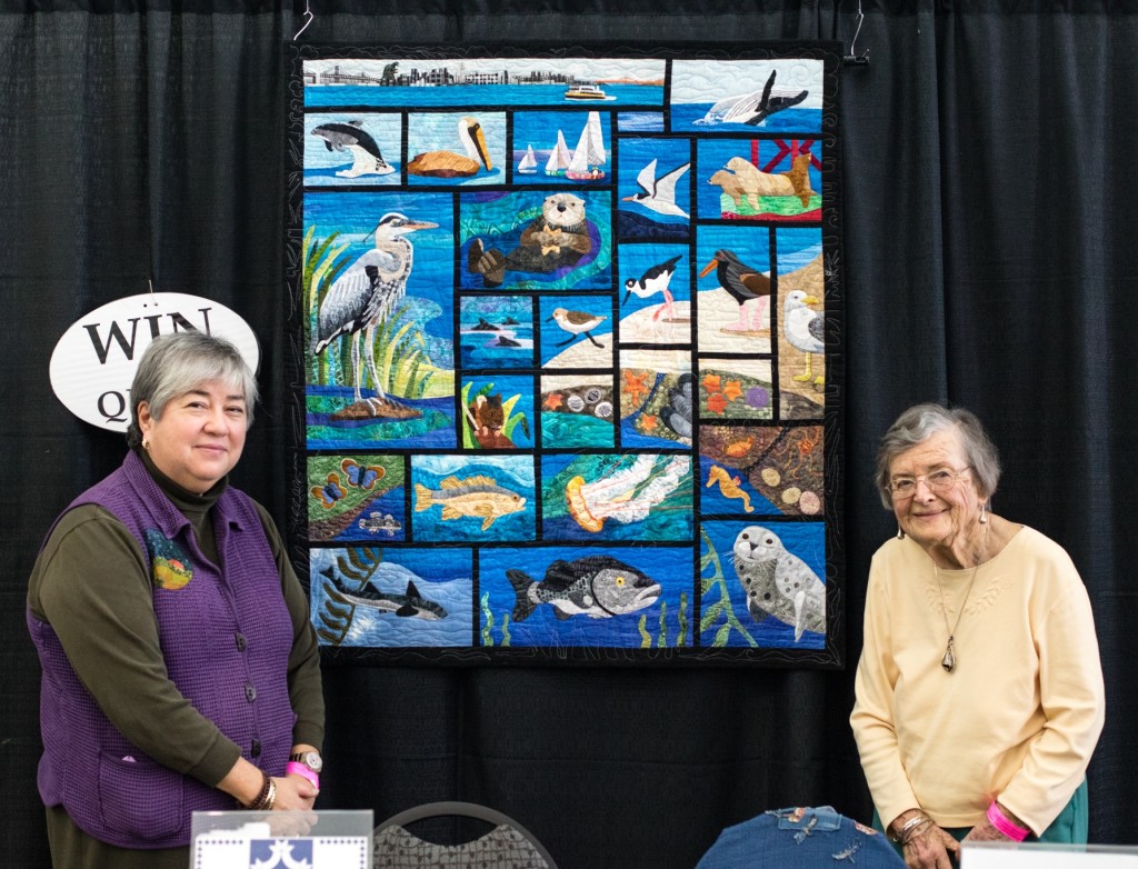 East Bay Heritage Quilters members Edy Brady (l) co-chair of Voices in Cloth and Gwen McMillan (r) a guild member since 1985. Picture by Brian Roberts Photography 